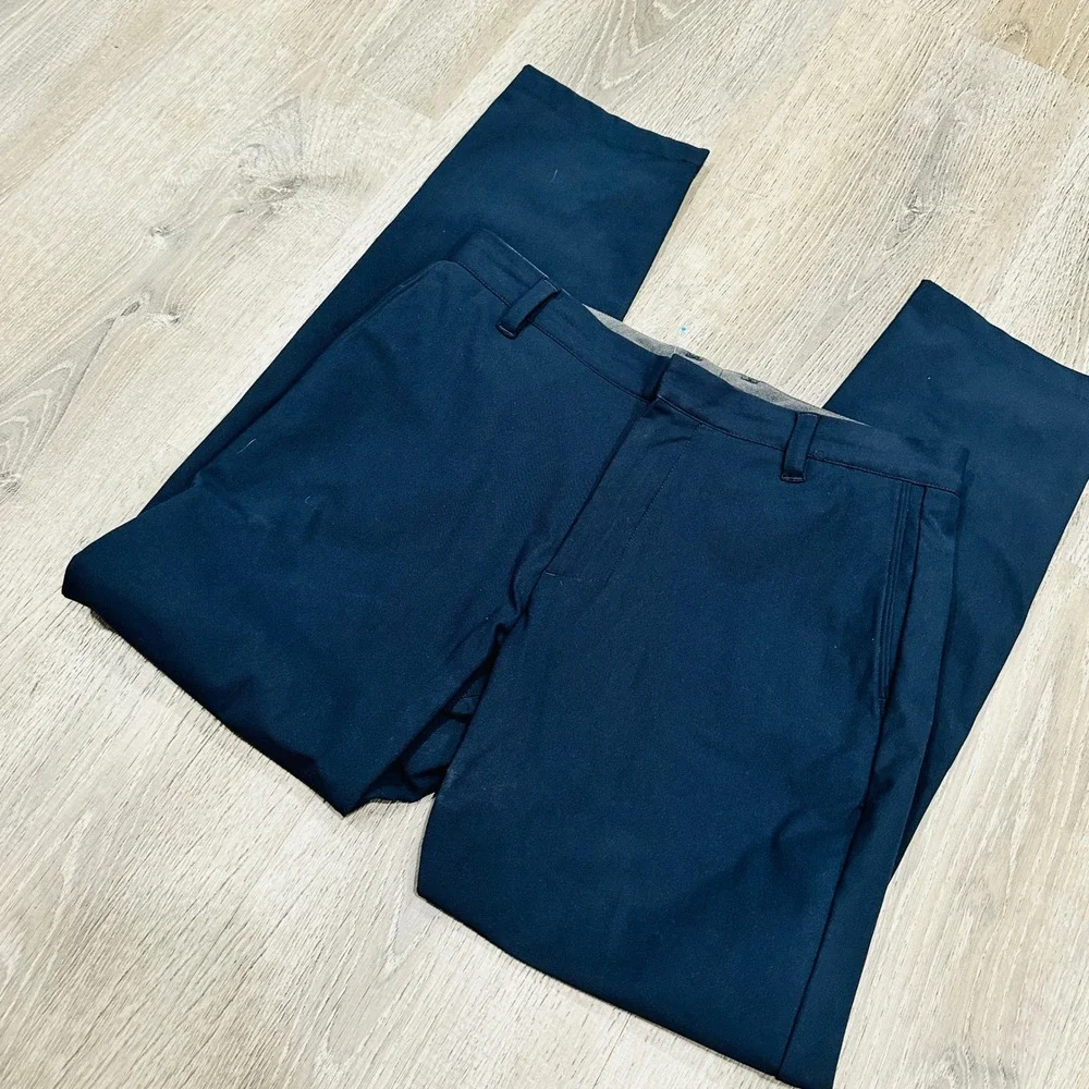 Rhone Pants Men's 30x33 Commuter Slim Navy Slim Fit Trousers Performance Pants